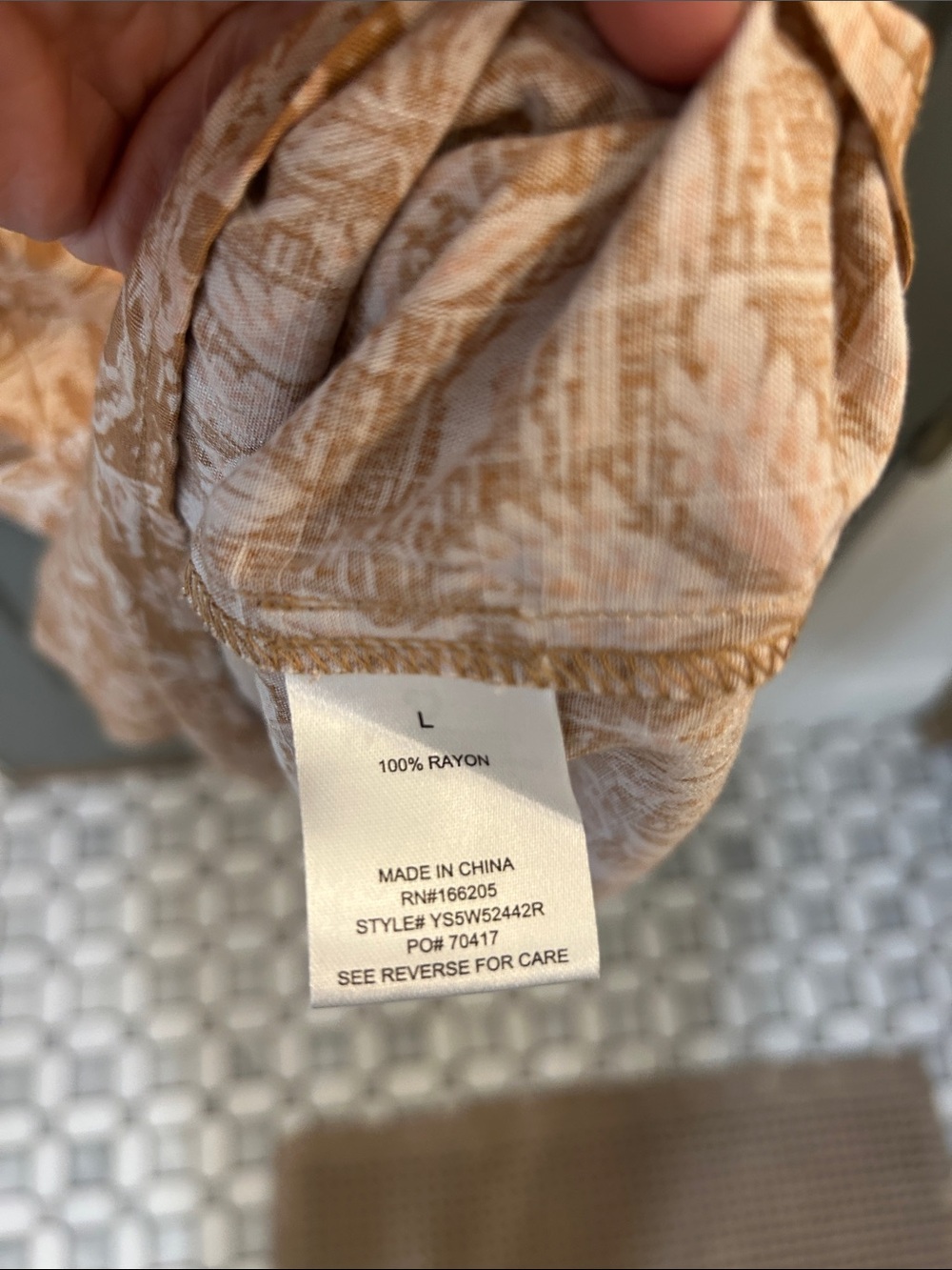Lucky Brand Tan Floral Midi Dress Women’s size Large New!! - Picture 8 of 8